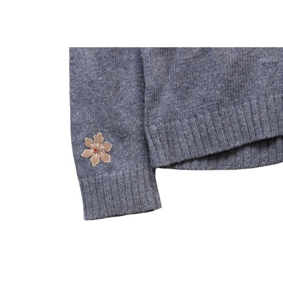 Vintage 90s Holiday Christmas Sweater Small Ramie Wool Zip Embroidered Beaded - Picture 13 of 14